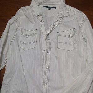 Carbon Black Snap Button Down - XXL